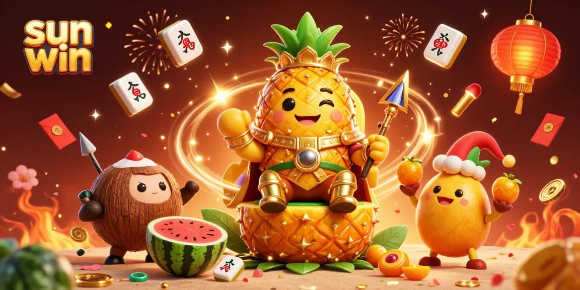 Experience big wins with sun win at a vibrant casino scene filled with festive elements.