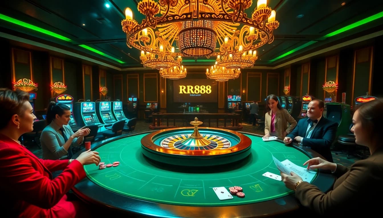 Experience the excitement of RR88 with thrilling roulette gameplay in a luxurious casino atmosphere.