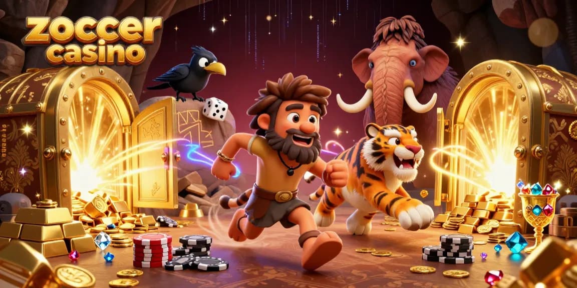 Engage with Zoccer Casino’s vibrant 3D depiction of thrilling gameplay showcasing treasures and excitement.
