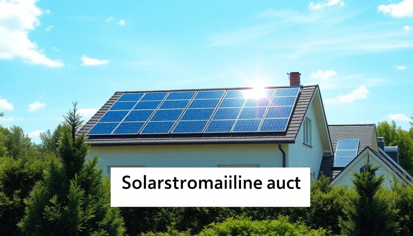 Effiziente Solarstromanlage kaufen auf einem modernen Dach in einer malerischen Umgebung.