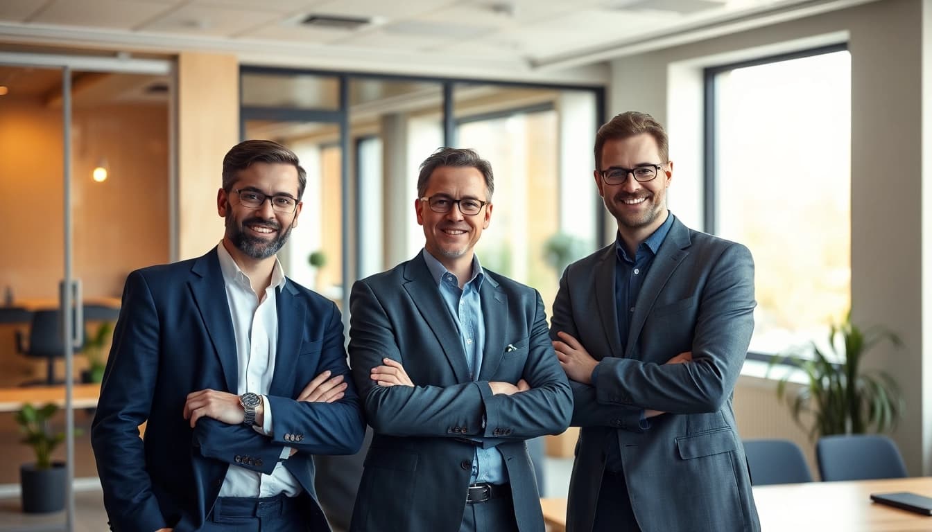 Headhunter in einem modernen Büro, konzentriert auf die Zusammenarbeit mit einem Kandidaten.