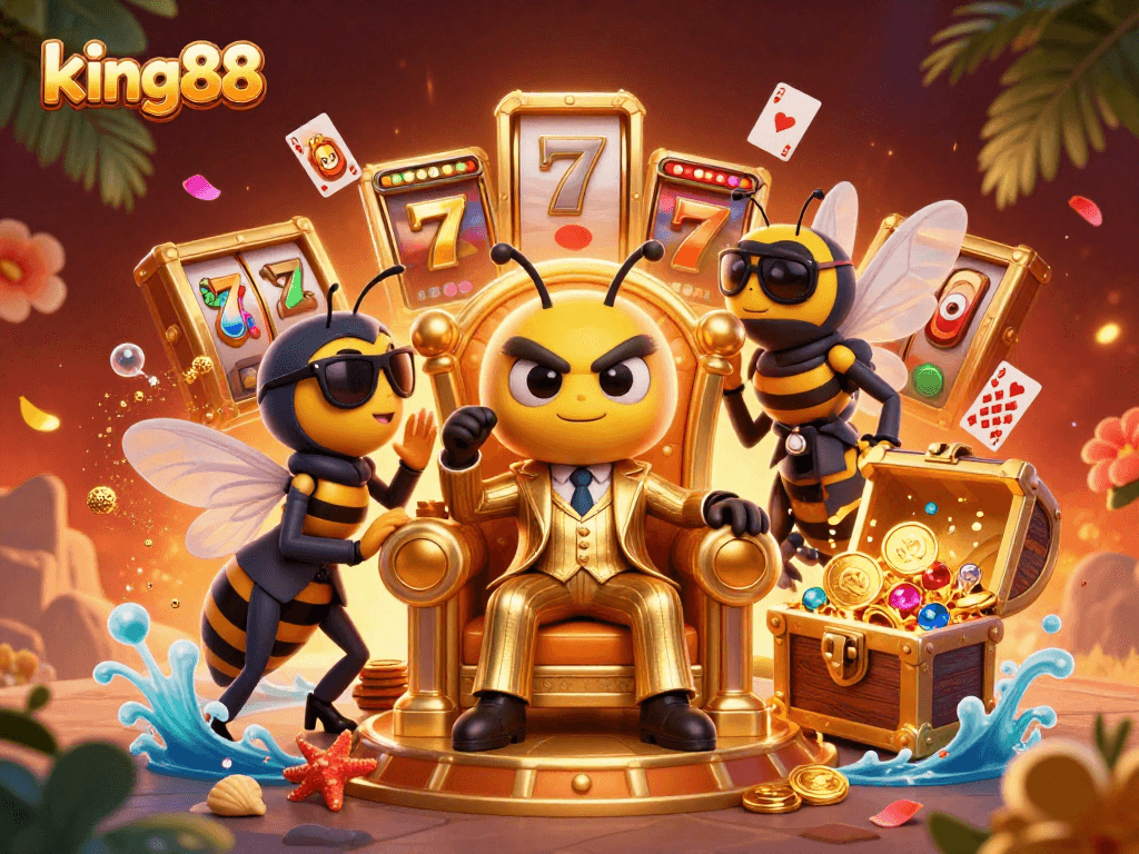 Experience the thrill of king88 slots with vibrant illustrations of casino excitement and winning moments.