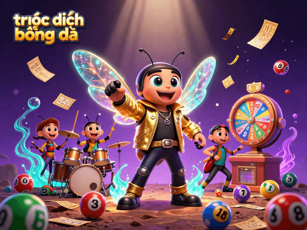 Watch trực tiếp bóng đá with dynamic elements and colorful icons representing the thrill of online gaming.