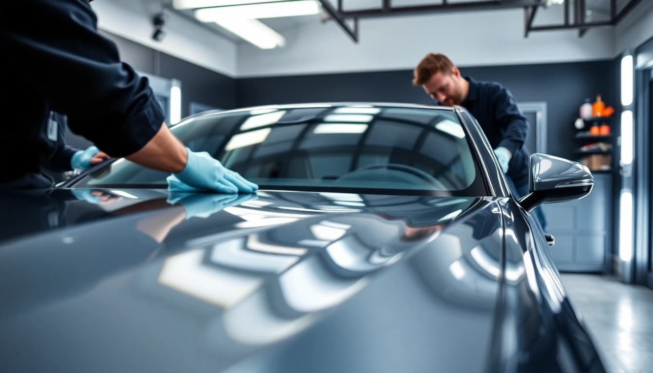 Professionelle Leasingaufbereitung München: Hochwertige Details eines Fahrzeuges in einem modernen Atelier