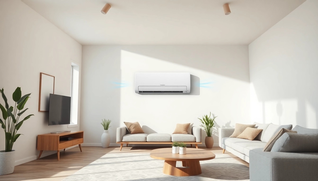 Klimaanlage in a contemporary living room showcasing design and air efficiency.