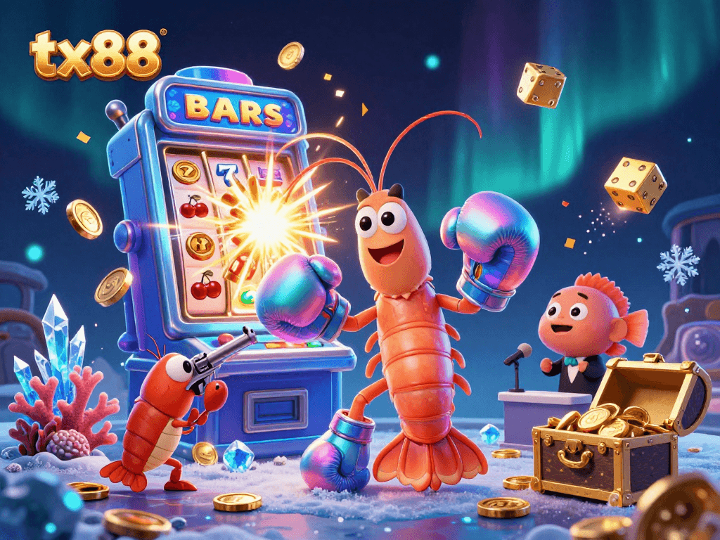 Experience excitement with tx88 and the jackpot of rich casino treasures in a vibrant 3D illustration.