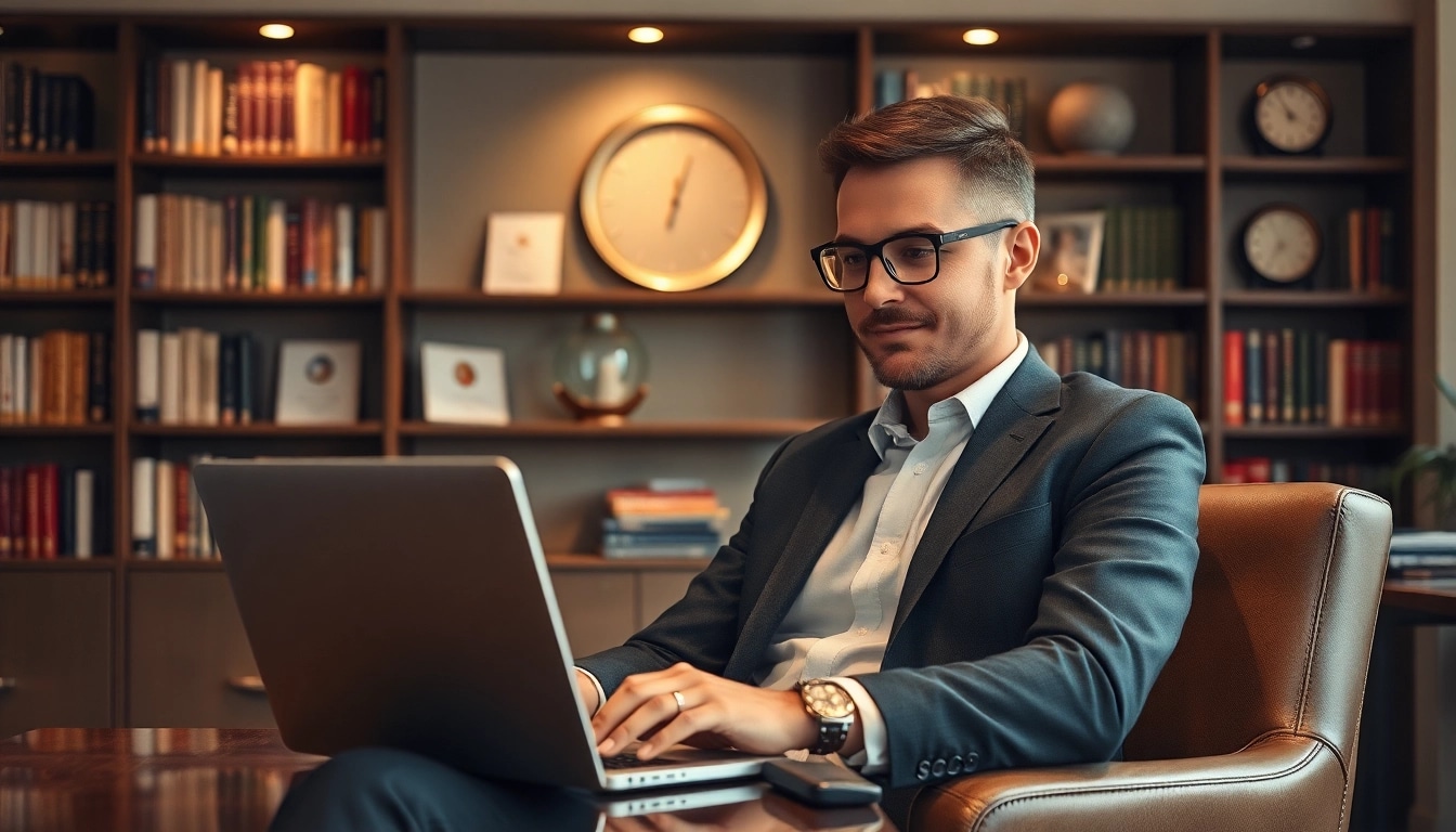 Headhunter Saarbrücken: Professioneller Headhunter in einem modernen Büro bei der Arbeit.