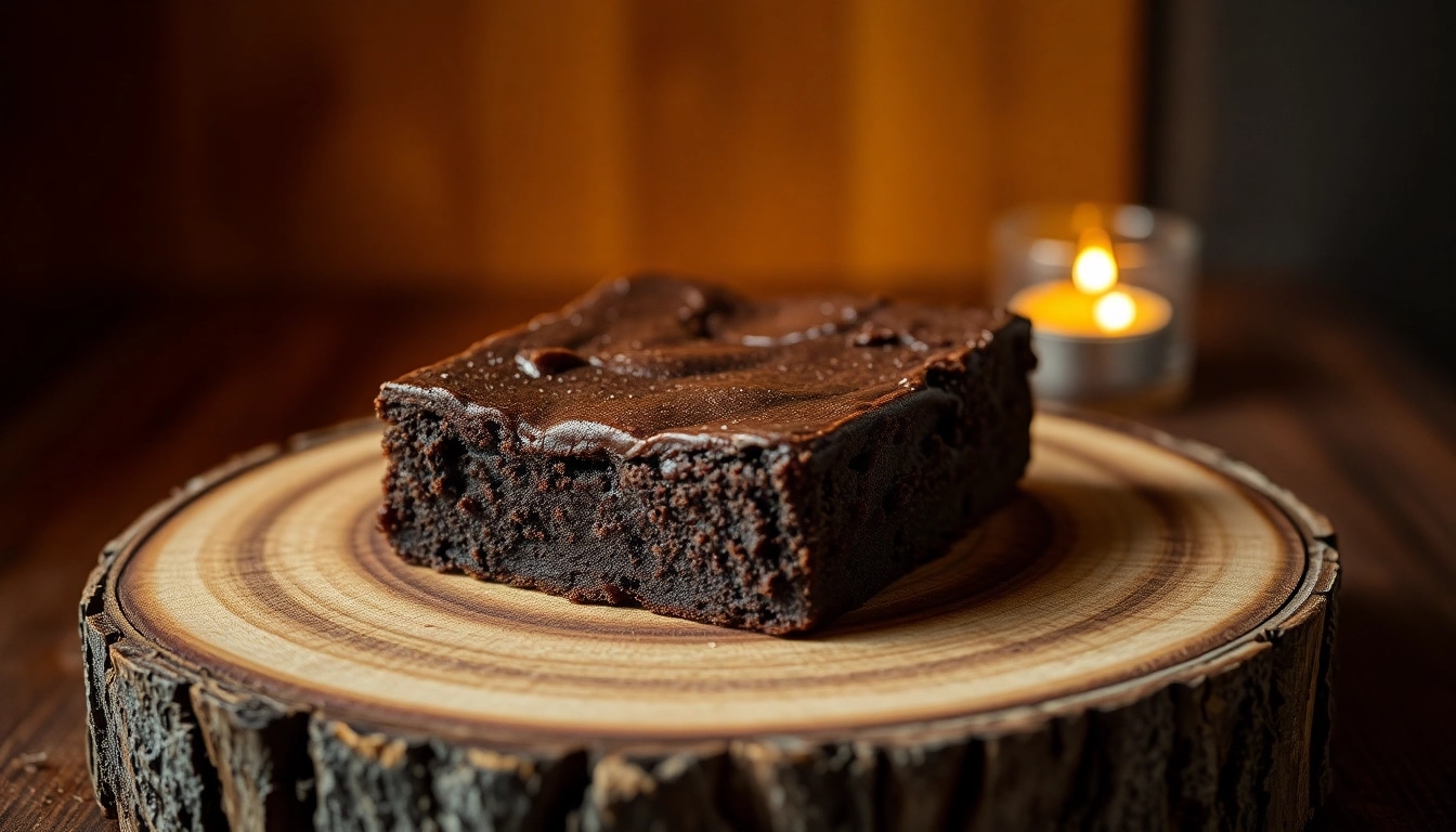 Rezepte für Bud Brownies in einer hitzebeständigen Schüssel mit geschmolzener Schokolade und frischen Zutaten.