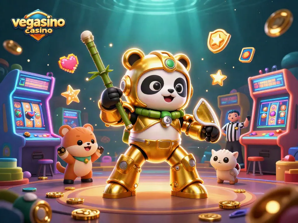 Big wins await players at Vegasino Casino with this dynamic 3D gaming scene.