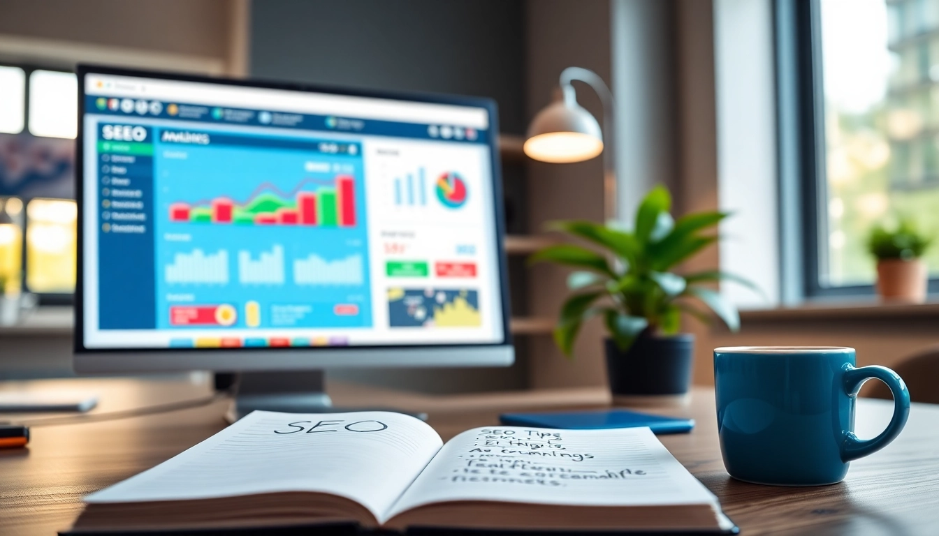 Optimizing Website with SEO Tipps: Insights on a computer screen and handwritten notes.