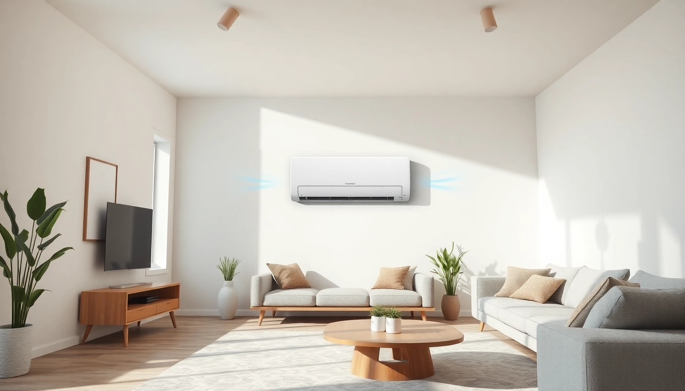 Klimaanlage in a contemporary living room showcasing design and air efficiency.