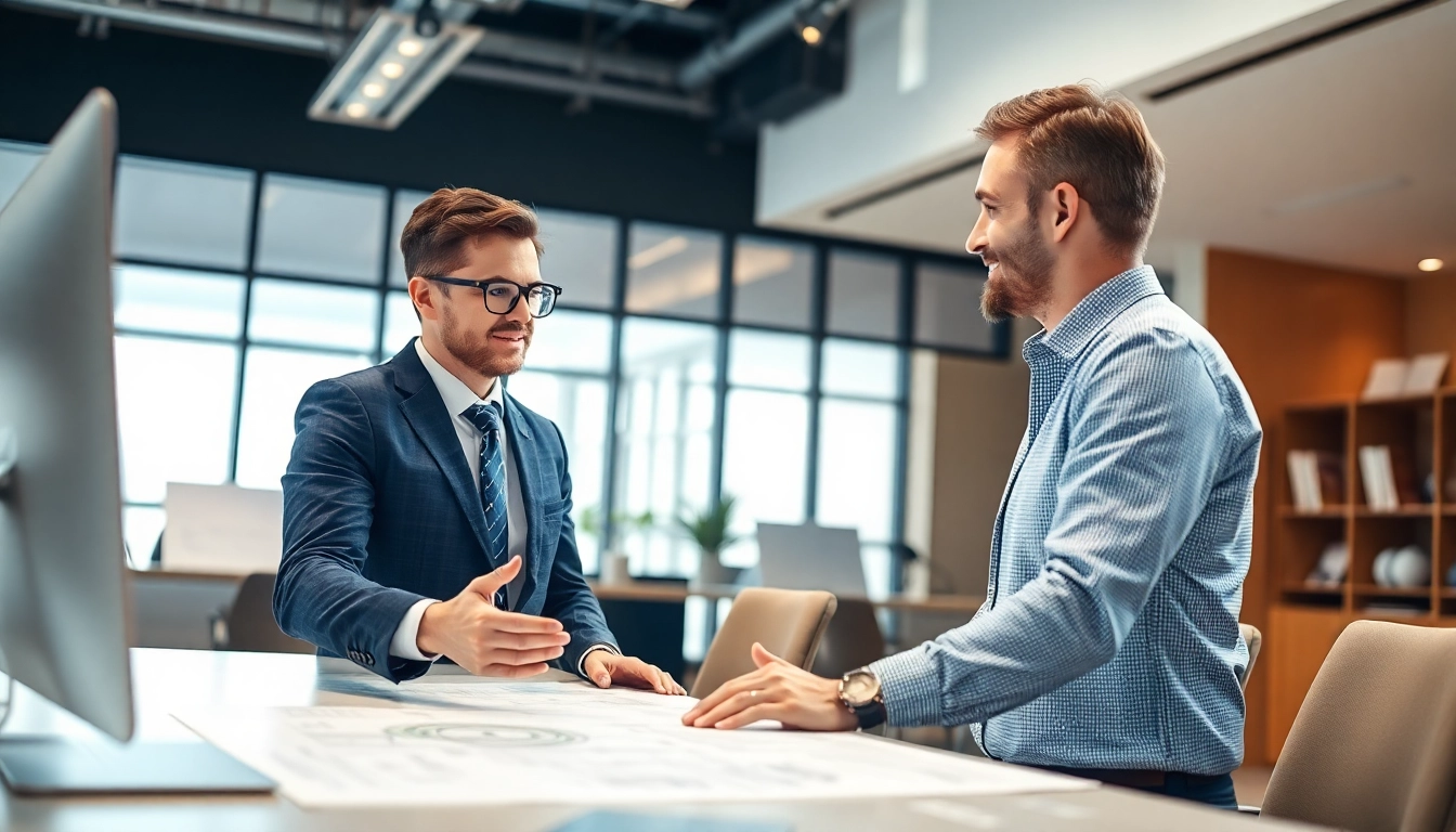 Headhunter Ingenieure beraten Ingenieure in einem modernen Büro über Karrierechancen.
