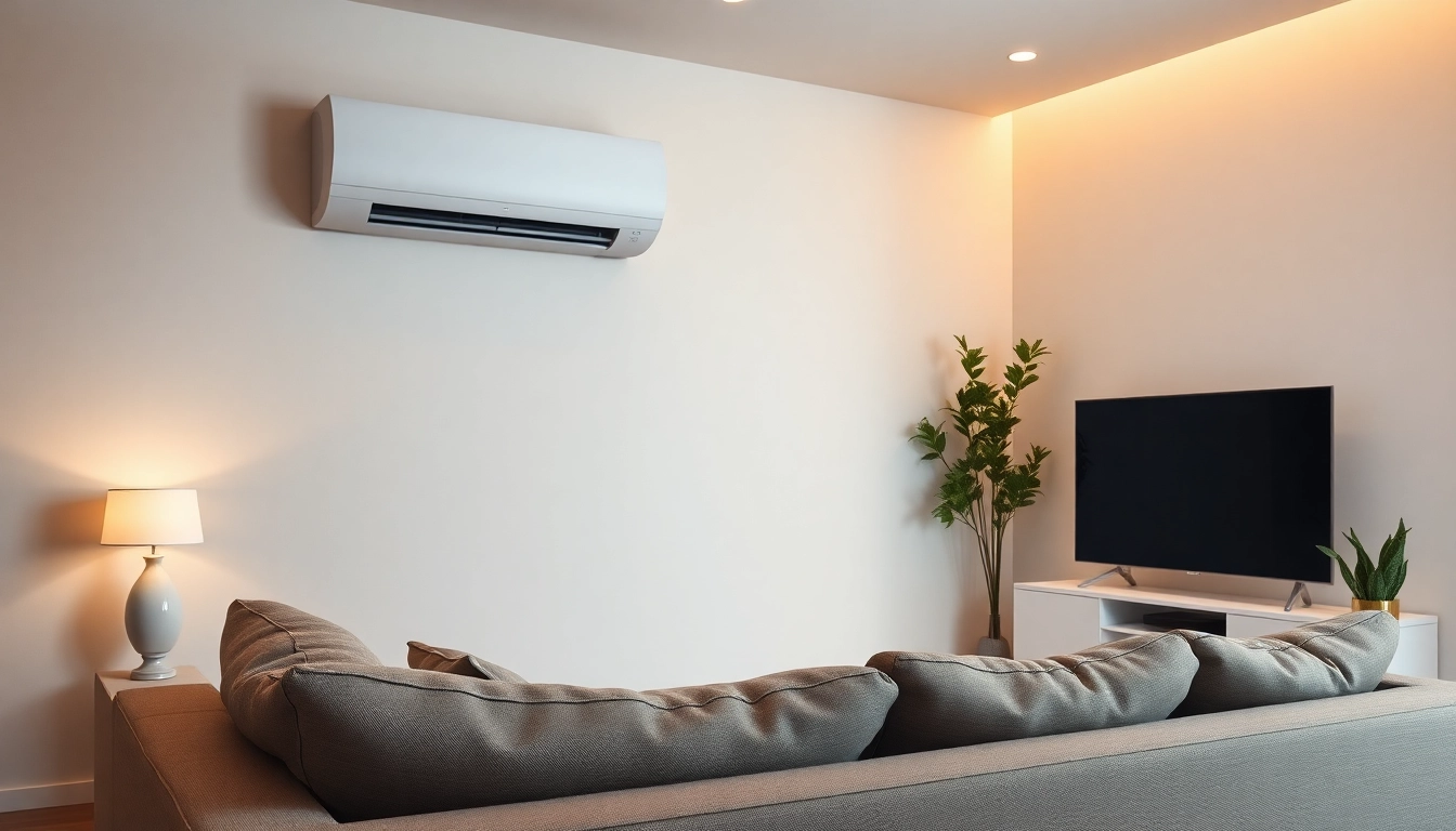 Innovative Klimaanlage enhancing comfort in a modern living room with sleek design.