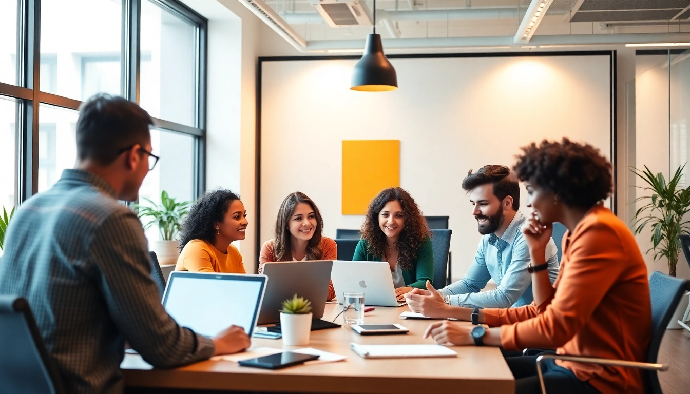 Visualize effective social-media-marketingstrategien in a collaborative team setting.
