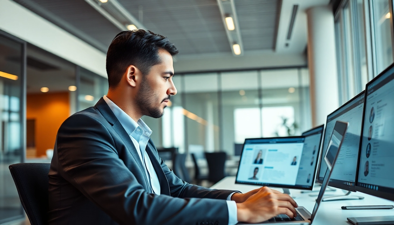 Headhunter Ingenieure analysieren Bewerbungen in einem modernen Büro.