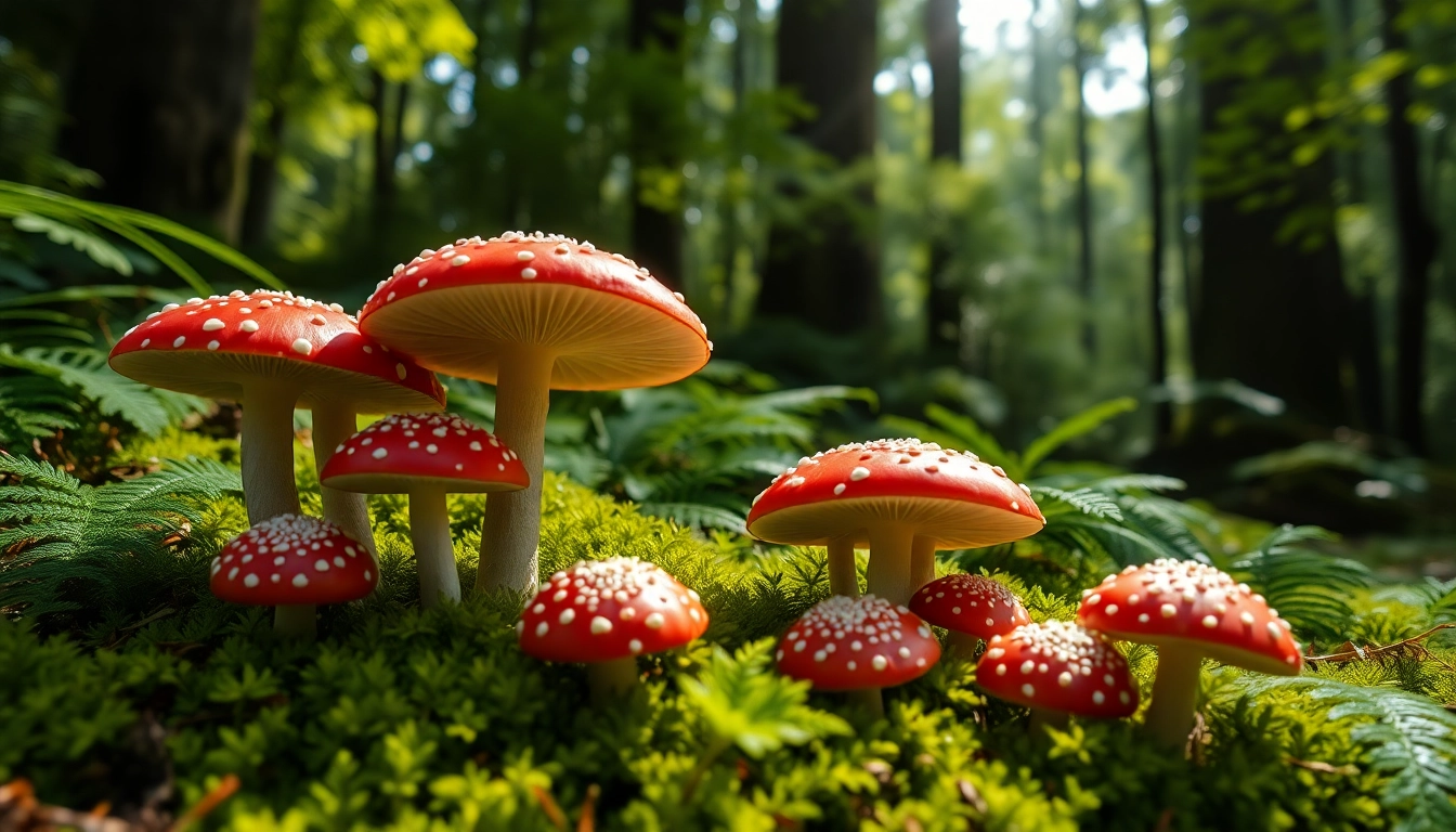 Fliegenpilz bestellen: Erforschen Sie wunderschöne, lebendige Fliegenpilze in der Natur.