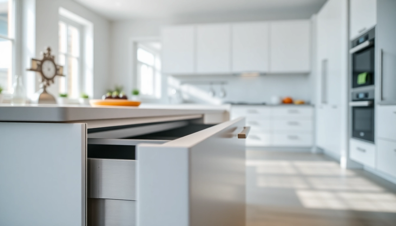 Der Double Wall Drawer System bietet außergewöhnliche Funktionalität und modernes Design in einer stilvollen Küche.
