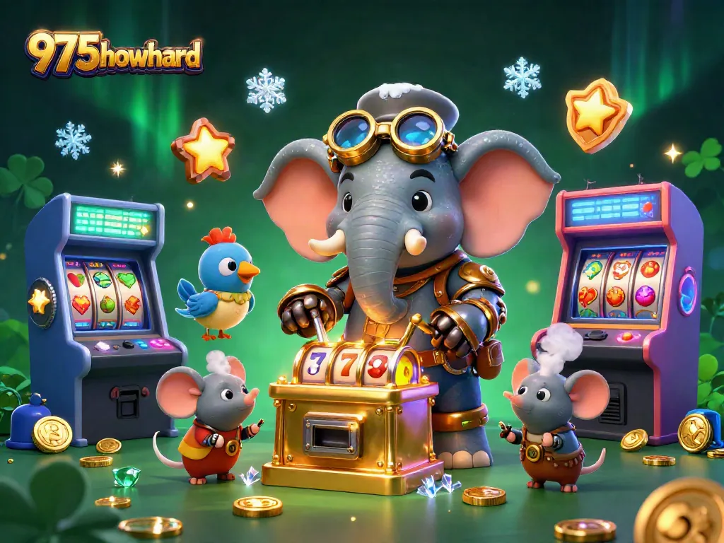 Engage with thrilling slot adventures at 975howard, featuring unique steampunk characters and vibrant casino elements.