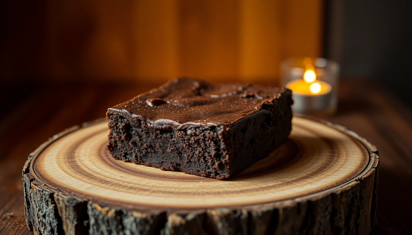 Rezepte für Bud Brownies in einer hitzebeständigen Schüssel mit geschmolzener Schokolade und frischen Zutaten.