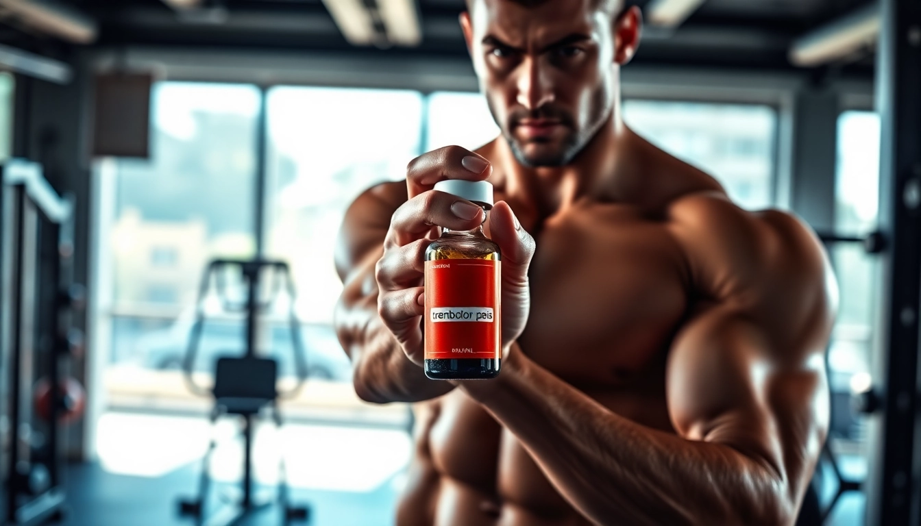 Der trenbolon preis zeigt einen athletischen Bodybuilder mit einem Fokus auf Bodybuilding-Training.