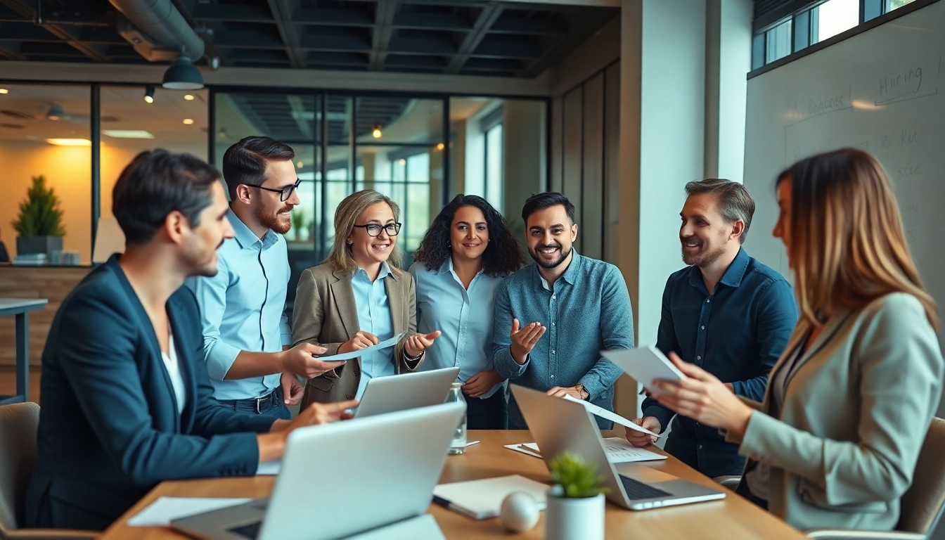 Professionals collaborating in a Kassel office, showcasing Headhunter Kassel's expertise in recruitment.