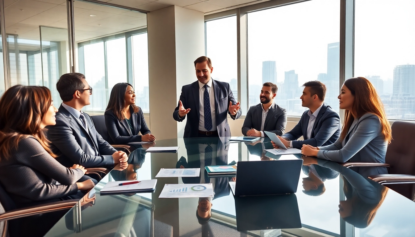 Headhunter CEO facilitates an engaging discussion with potential candidates.