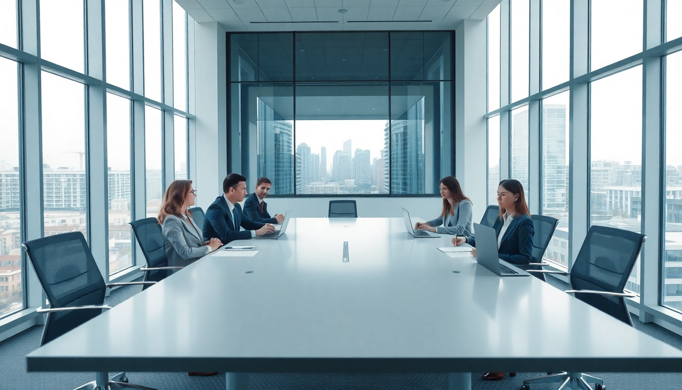 Engagierte Fachleute in einer Headhunter Agentur arbeiten zusammen an Strategien.