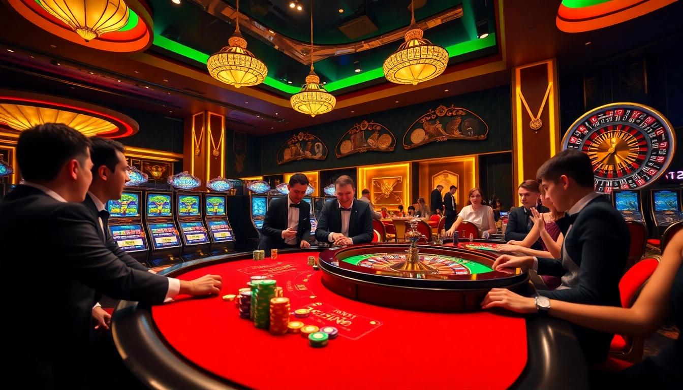 TT88 casino scene featuring vibrant tables and engaged players experiencing excitement