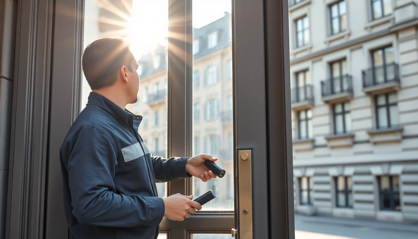 Techniker bei der Türöffnung mit Schlüsseldienst Berlin günstig für zuverlässige Dienstleistungen.