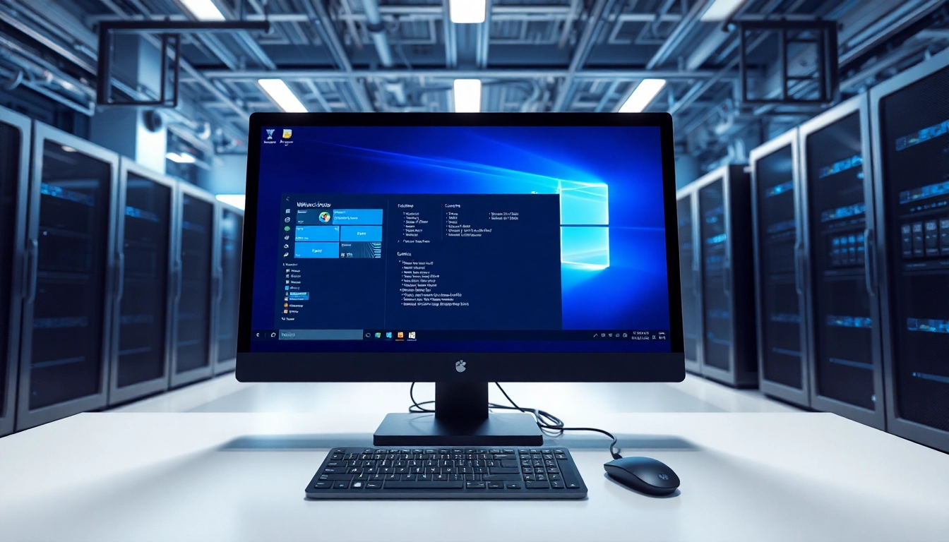 Visualisierung des Windows Server 2025 Standard Version als ISO Download in einem modernen digitalen Arbeitsumfeld, das die Benutzeroberfläche auf einem Bildschirm zeigt.