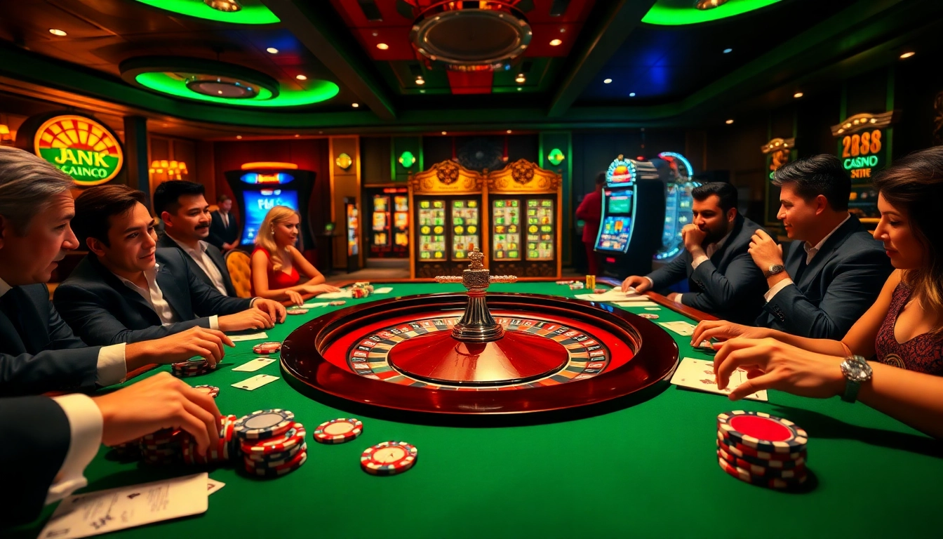 Experience the excitement of https://rr88.uk.net/ casino gaming with poker chips and a roulette table in a vibrant setting.