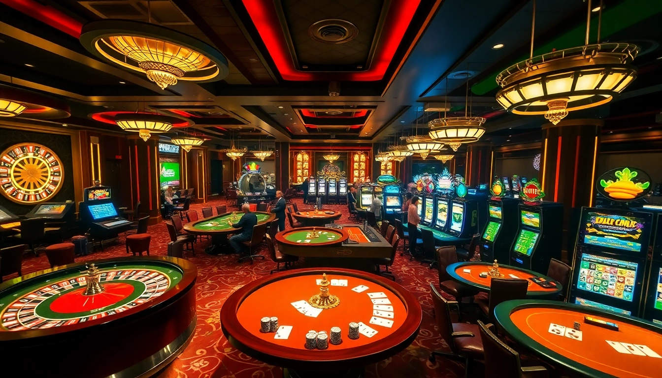 Engaged players placing bets at tables and slot machines in the luxurious vvjl6 com casino atmosphere.
