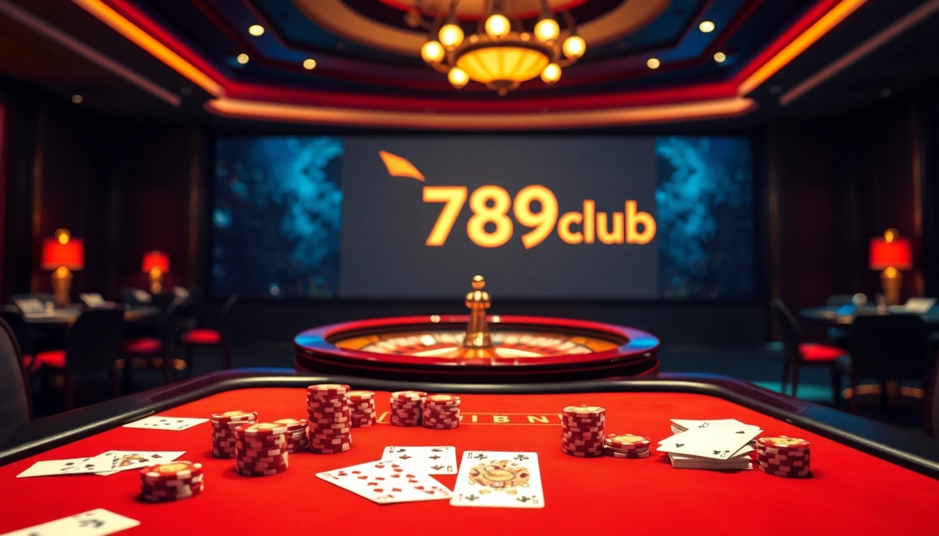 Players enjoying a thrilling game of poker at tại 789club casino, surrounded by luxurious decor.
