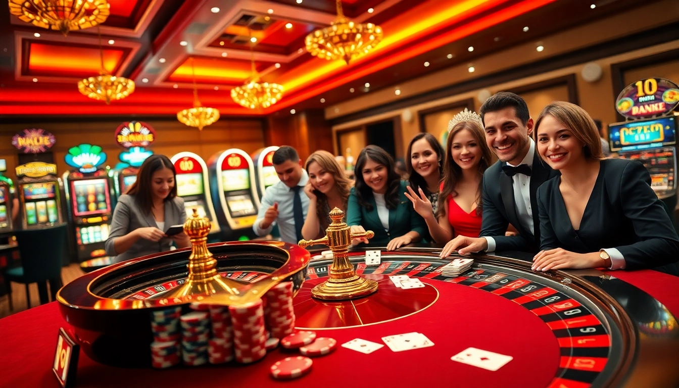 QH88 players engaged in thrilling casino action at a vibrant gaming table.