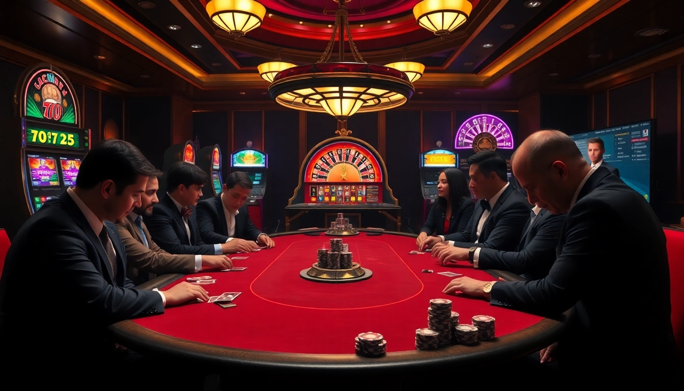 An intense poker game showcasing the hidden wiki onion elements with casino chips and cards.