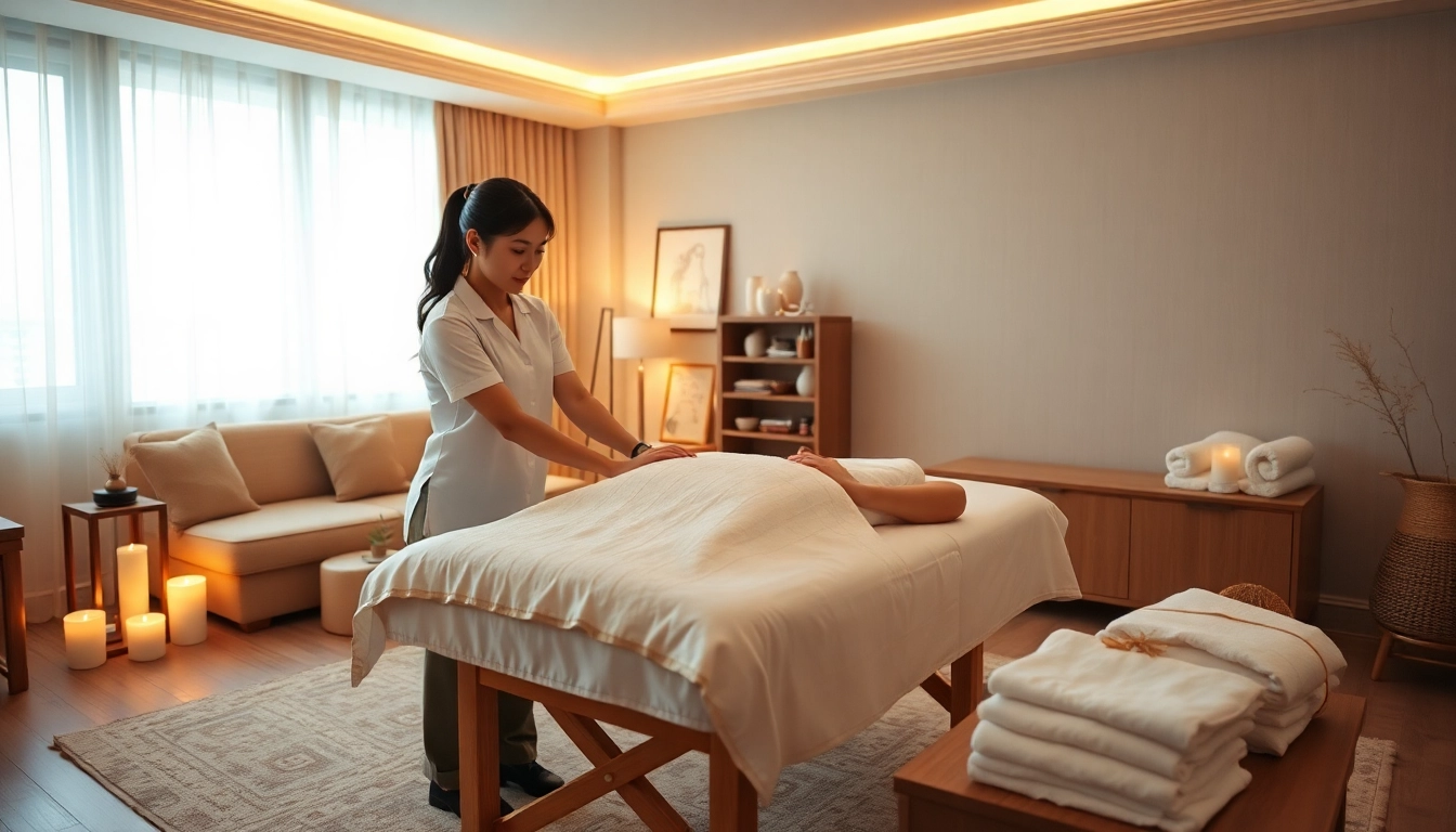 아늑한 분위기 속에서 전문 테라피스트가 차분한 마사지 서비스를 제공하는 오산출장마사지의 이완 장면